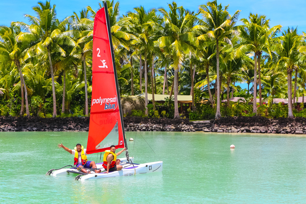 Sailing on the lagoon at Le Vasa Resort